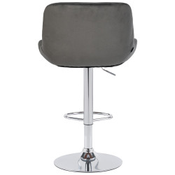 Lot de 2 tabourets de bar Solon chrome velours gris foncé