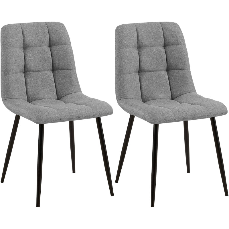 Ensemble de 2 chaises de salle à manger Tilde, tissu gris