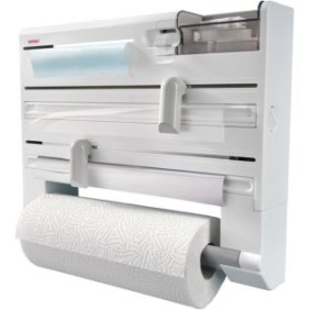 Distributeur essuie-tout papier aluminium film Parat Plus ComfortLine 25723 Leifheit-Dévidoir mural 6 rangements lames tranchant