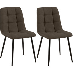 Ensemble de 2 chaises de salle à manger Tilde, tissu marron