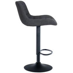 Lot de 2 tabourets de bar Tover tissu noir