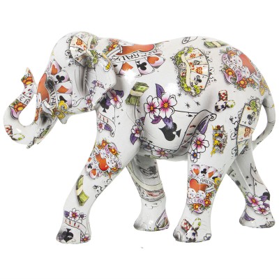 Figurine Décorative Alexandra House Living Multicouleur Plastique Eléphant 11 x 18 x 24 cm