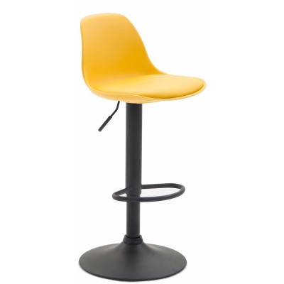 Tabouret de bar Kiel simili cuir noir