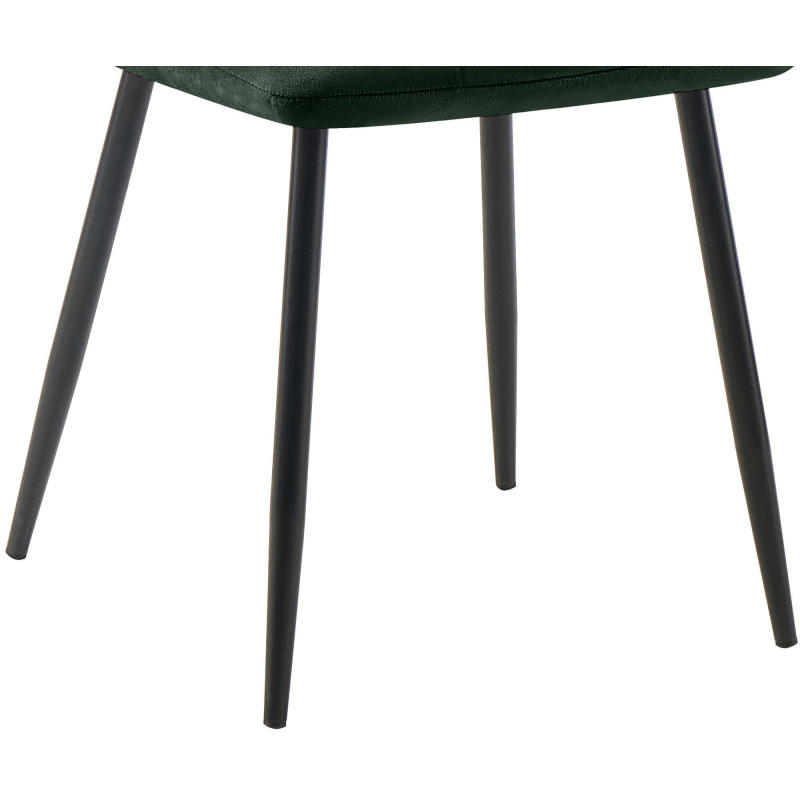 Ensemble de 4 chaises de salle à manger Tilde en velours vert