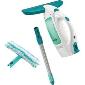 Kit aspirateur a vitres Dry&Clean 51003 Leifheit lave vitre sans trace nettoyeur fenetres 360° multi usages avec mouilleur et ma