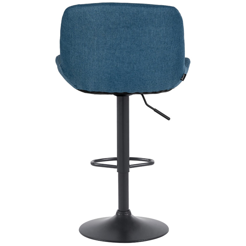 Lot de 2 tabourets de bar Solon tissu noir bleu