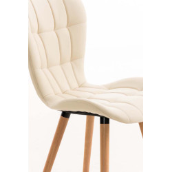 Ensemble de 4 chaises de salle à manger Elda, similicuir, crème