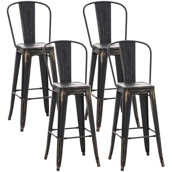 Suite de 4 tabourets de bar Aiden antiques