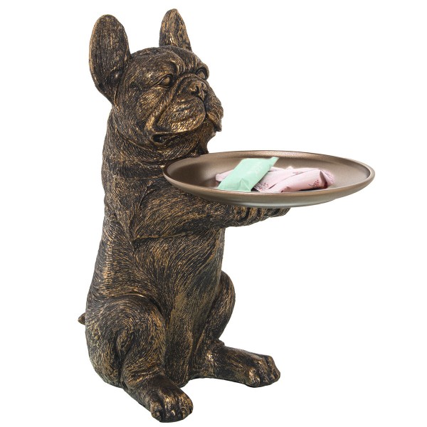 Figurine Décorative Alexandra House Living Doré Plastique Chien 23 x 44 x 25 cm Plateau