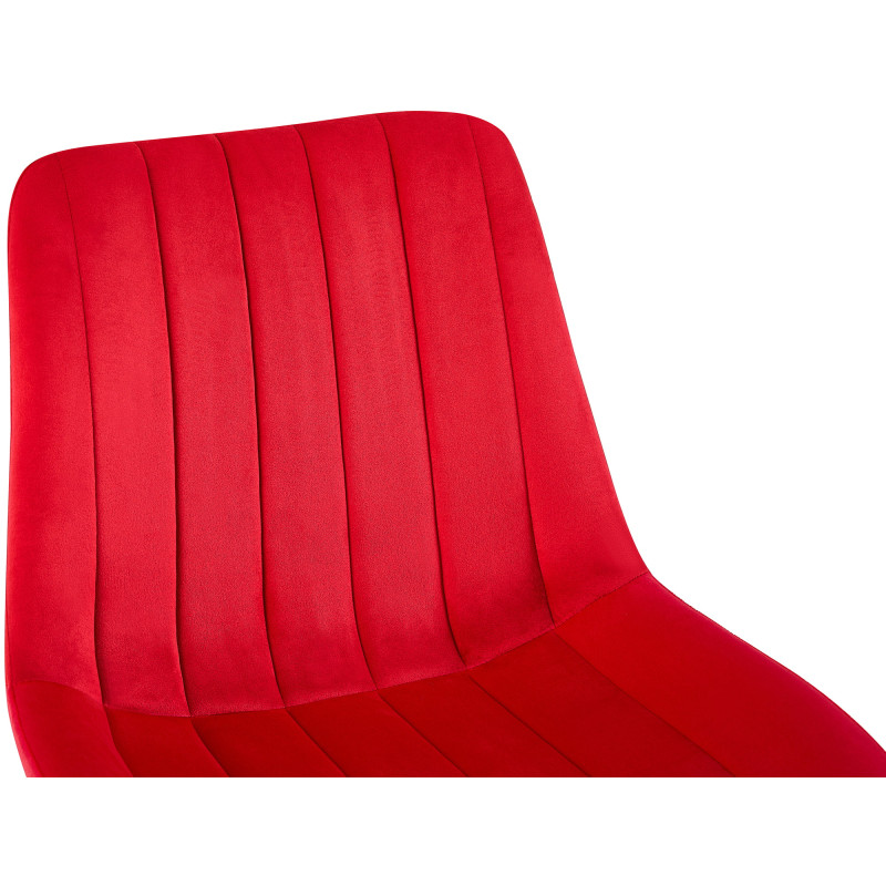 Chaise Rahden en velours rouge