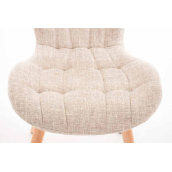Ensemble de 4 chaises Elda, tissu crème naturel