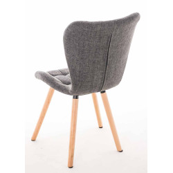 Ensemble de 4 chaises Elda, tissu gris clair naturel