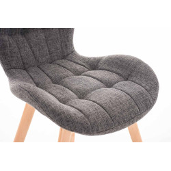 Ensemble de 4 chaises Elda, tissu gris clair naturel