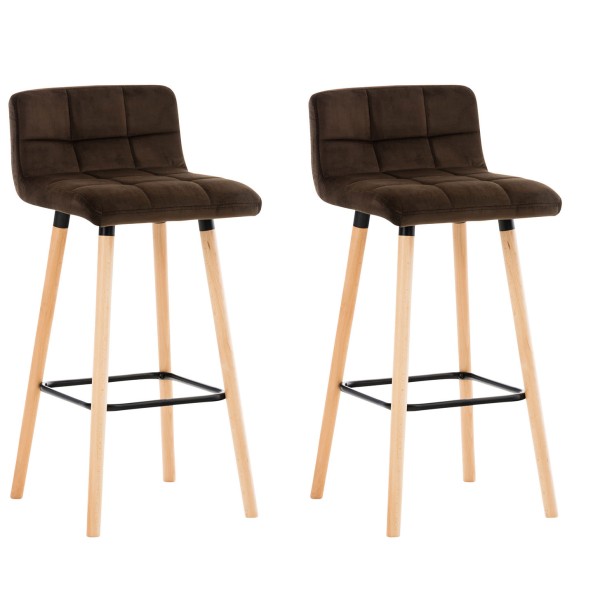 Lot de 2 tabourets de bar Lincoln velours