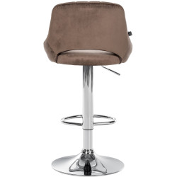 Tabouret de bar Milet velours chrome marron