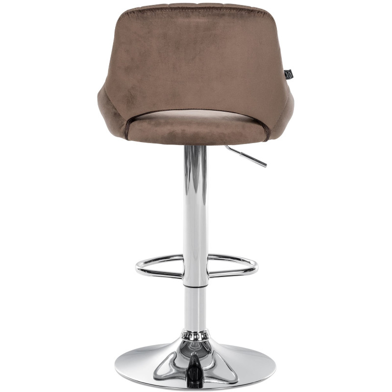 Tabouret de bar Milet velours chrome marron