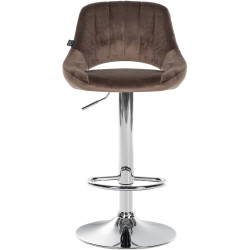 Tabouret de bar Milet velours chrome marron
