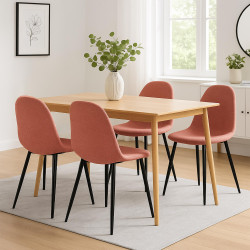 Ensemble de 4 chaises de salle à manger Napier en tissu orange