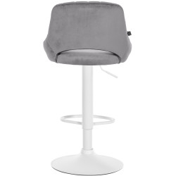 Tabouret de bar Milet velours blanc gris foncé