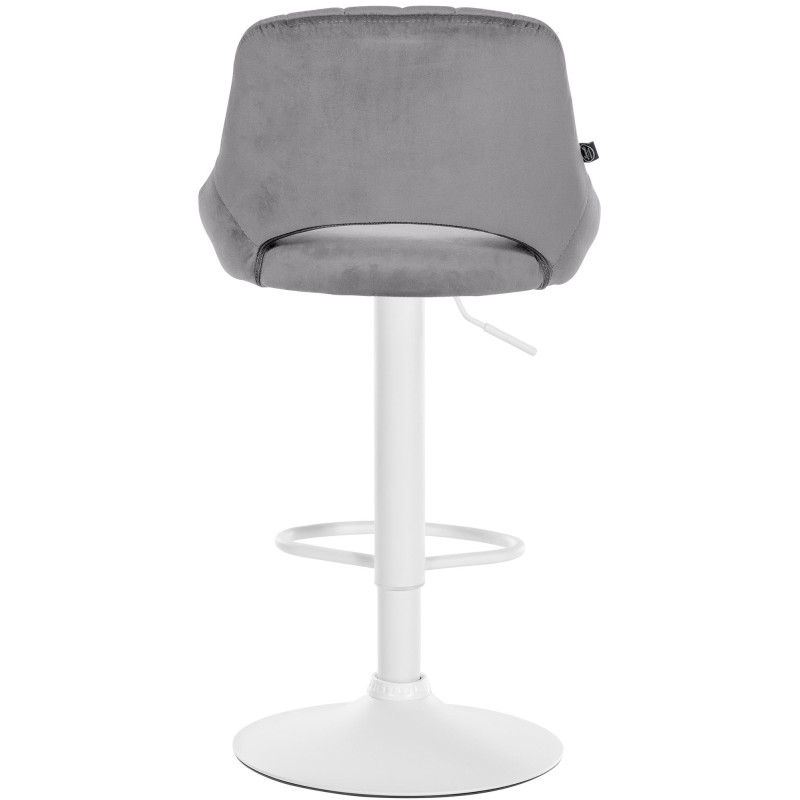 Tabouret de bar Milet velours blanc gris foncé