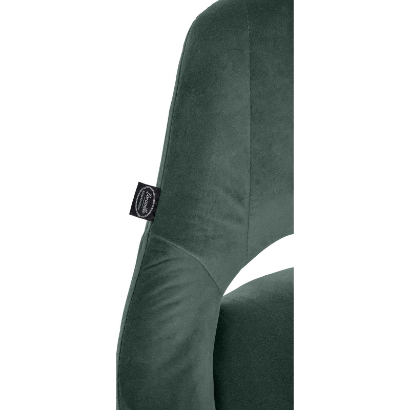 Tabouret de bar Milet velours blanc vert