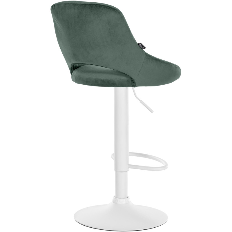 Tabouret de bar Milet velours blanc vert