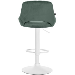 Tabouret de bar Milet velours blanc vert