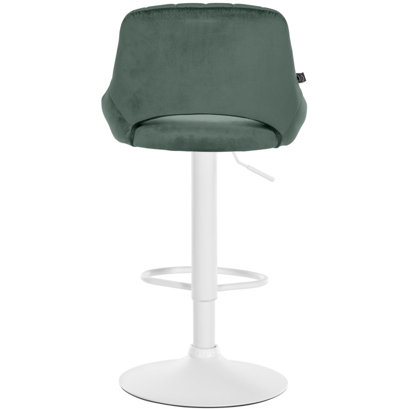 Tabouret de bar Milet velours blanc vert