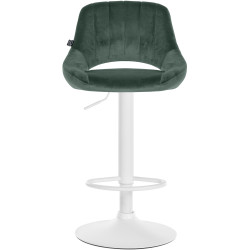 Tabouret de bar Milet velours blanc vert