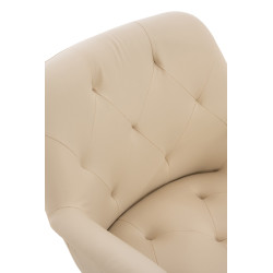 Chaise de salle à manger Langford, similicuir, crème