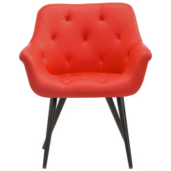 Chaise de salle à manger Langford, similicuir, rouge