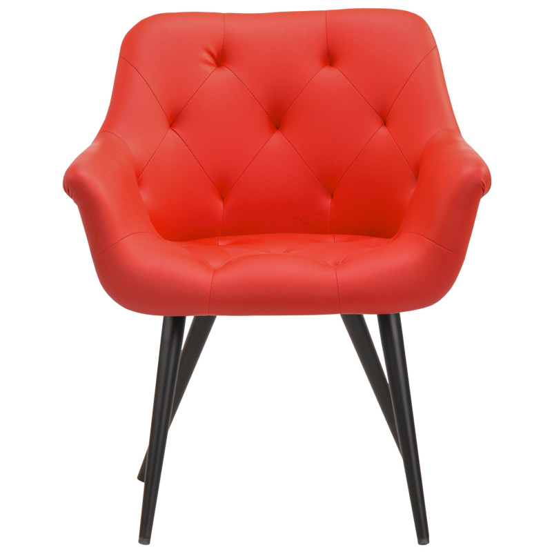 Chaise de salle à manger Langford, similicuir, rouge