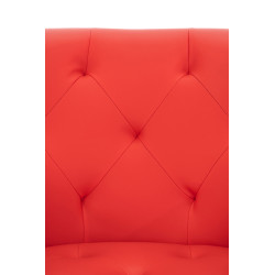 Chaise de salle à manger Langford, similicuir, rouge