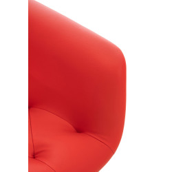 Chaise de salle à manger Langford, similicuir, rouge