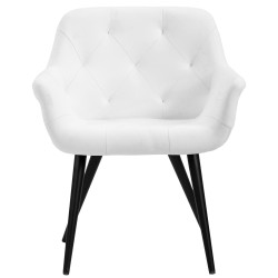 Chaise de salle à manger Langford, similicuir, blanche