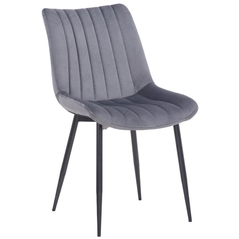 Ensemble de 2 chaises Rahden en velours gris