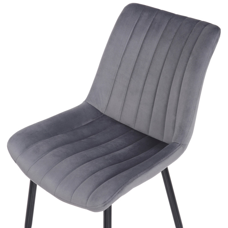 Ensemble de 2 chaises Rahden en velours gris