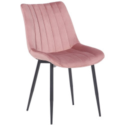 Ensemble de 2 chaises Rahden en velours rose