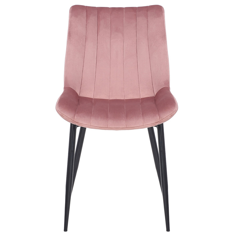 Ensemble de 2 chaises Rahden en velours rose