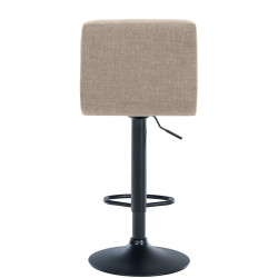 Tabouret de bar Calma tissu noir crème