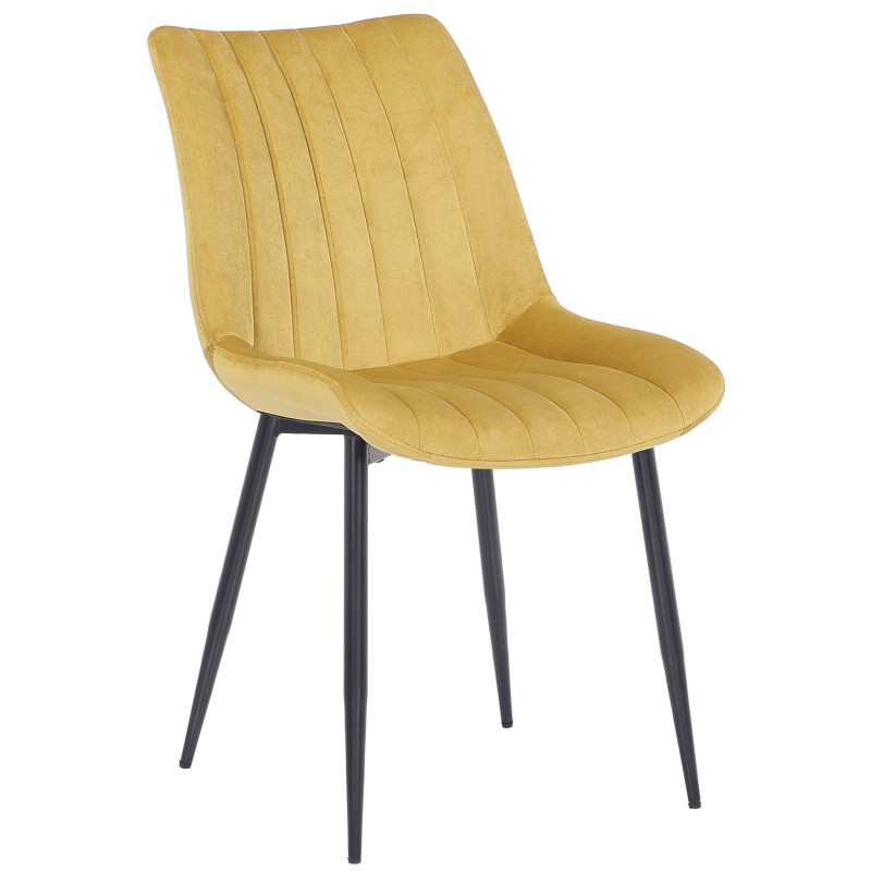 Ensemble de 2 chaises Rahden en velours jaune