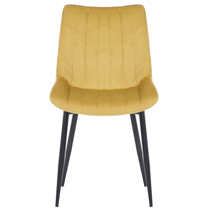 Ensemble de 2 chaises Rahden en velours jaune