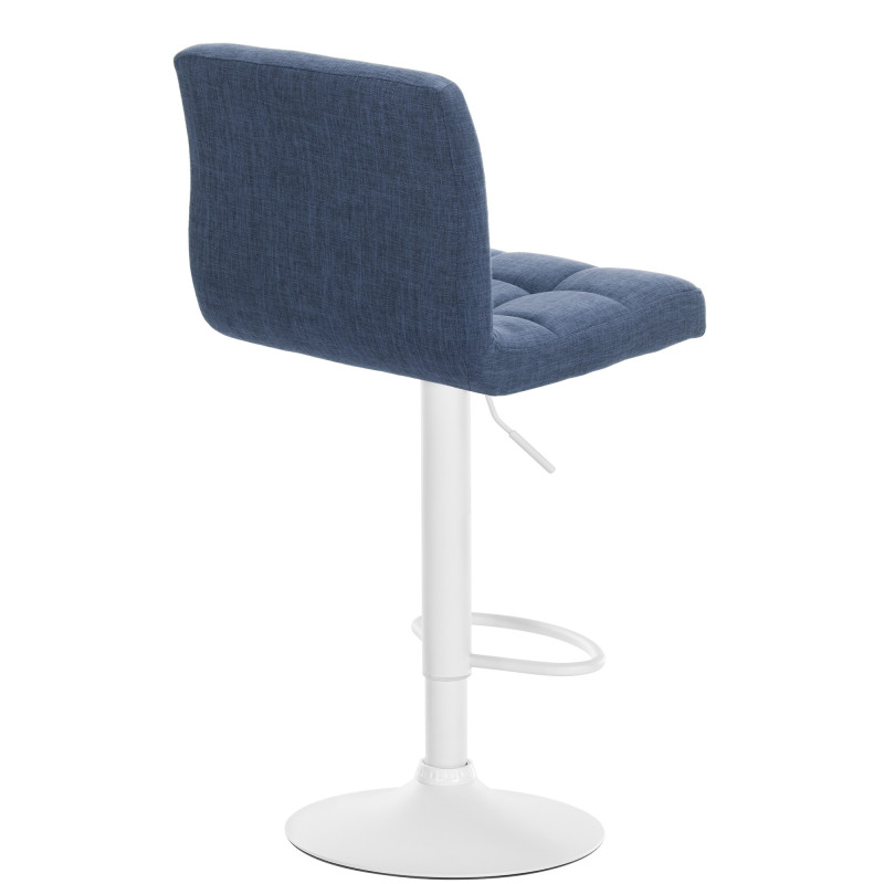 Tabouret de bar Calma tissu blanc bleu