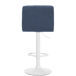 Tabouret de bar Calma tissu blanc bleu