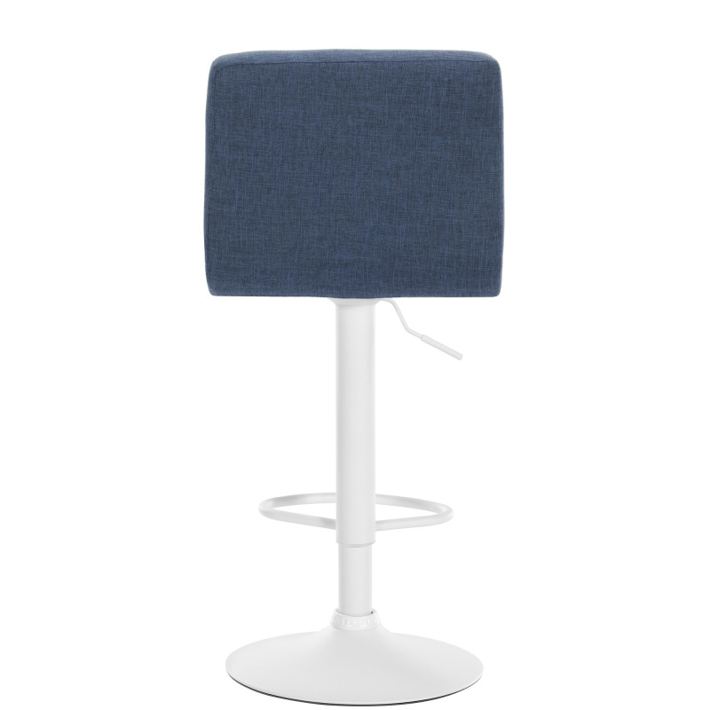 Tabouret de bar Calma tissu blanc bleu