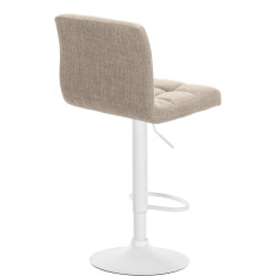 Tabouret de bar Calma tissu blanc crème