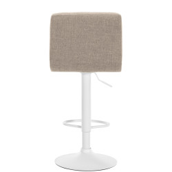 Tabouret de bar Calma tissu blanc crème