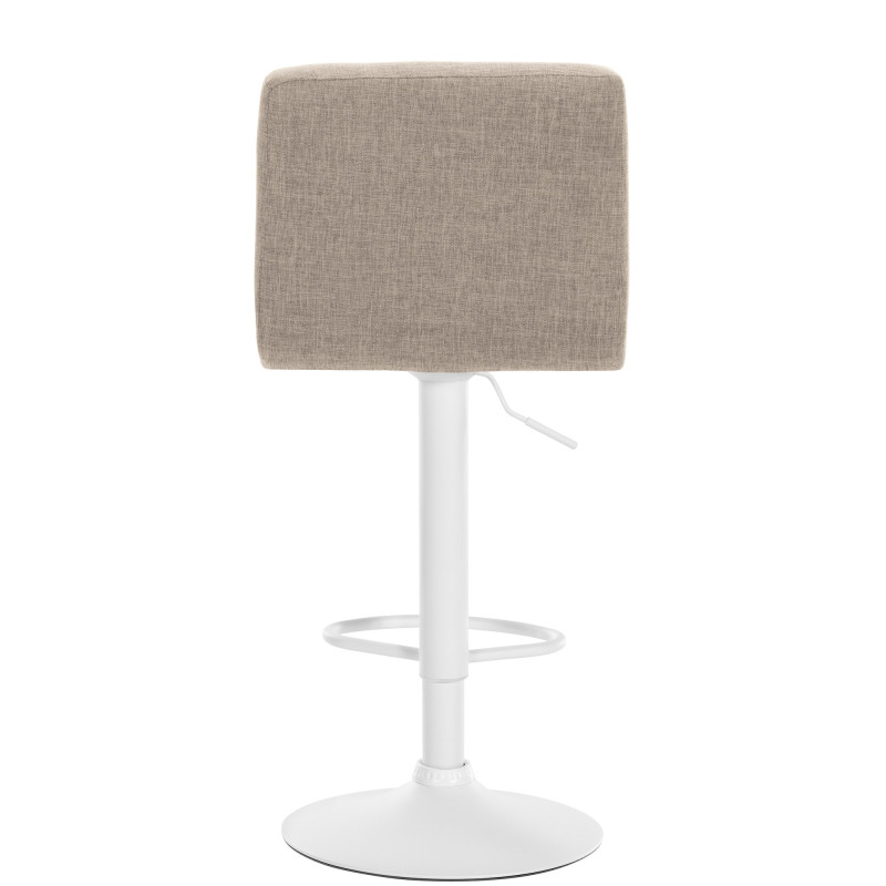 Tabouret de bar Calma tissu blanc crème