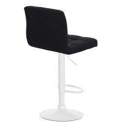Tabouret de bar Calma tissu blanc noir