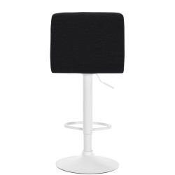 Tabouret de bar Calma tissu blanc noir